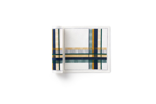 Rouleau de 12 serviettes de table lunch en coton recyclé prédécoupées 20 x 20 cm